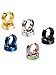 Mudder Stainless Steel Small Hoop Earrings Hypoallergenic Huggie Earring, Assorted Colors, 5 Pairs
