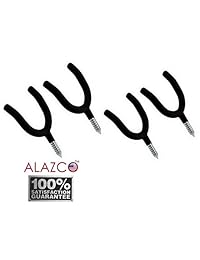 alazco Heavy-Duty Jumbo Herramienta Titular u-hooks para herramientas de jardín, palas, rastrillos, Negro