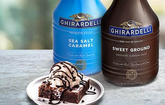 GHIRARDELLI CHOCOLATE COMPANY SEA SALT CARAMEL SAUCE PUMP BOTTLE, 87.3 OZ