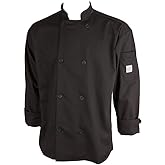 Mercer Culinary M60010BKXS Millennia Men's Cook Jacket with Traditional Buttons, X-Small, Black