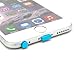 PortPlugs - Aluminum Finish Dust Plug Set - Charger and Headphone Jack Plugs- Compatible iPhone 5, SE, 6, 6s, Plus, iPad Air, iPod 5, 6 – Includes Holders (Blue)