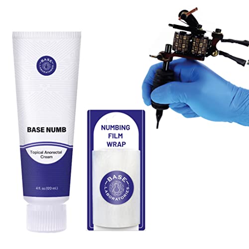 Base Labs Numbing Cream Tattoo Kit I 4oz Tattoo Numbing Cream + Skin