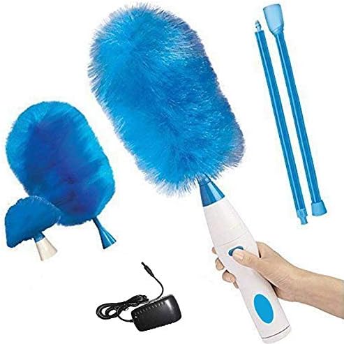 Gaorb Spin Duster Complete Set - Motorized Cordless Duster With 2 Heads And Sa Pole Extension 45 Cm (Color : Chargable)