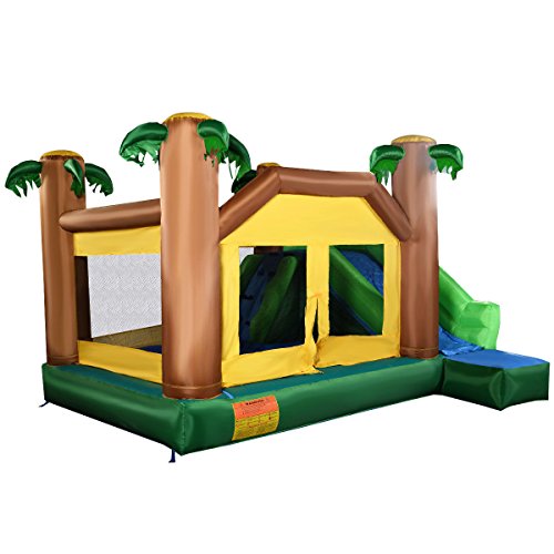 Costzon Inflatable Jungle Bounce House Jump And Slide Bouncer Castle