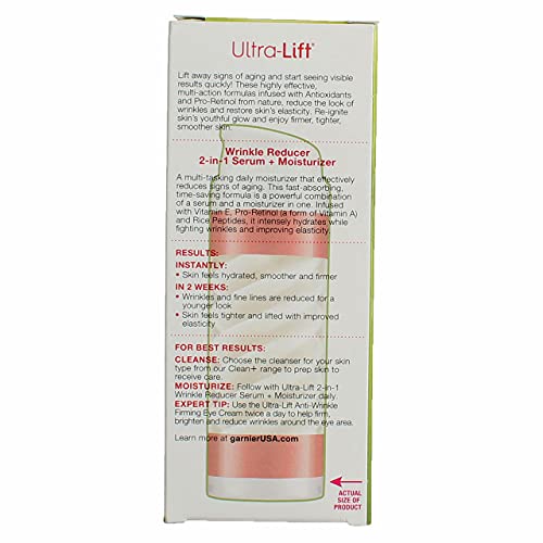 Garnier UltraLift 2In1 Wrinkle Reducer Serum And Moisturizer For