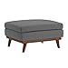 Modway Engage Mid-Century Modern Upholstered Fabric Ottoman in Gray