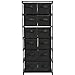 Function Home 12-Drawer Chest, 6 Tier Storage Organizer Tower, Metal Shelf with 12 Removable Fabric Bins, Ideal for Home Office Dorm Bedroom, Black