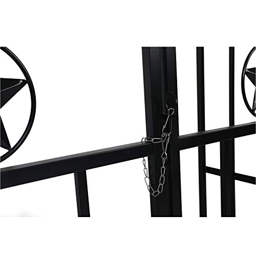 Peachtree Press Inc Metal Garden Arbor Trellis with Gate 7'5''H x3'7''W Arch Garden Arbour Pergola for Climbing Plant Outdoor Lawn Backyard