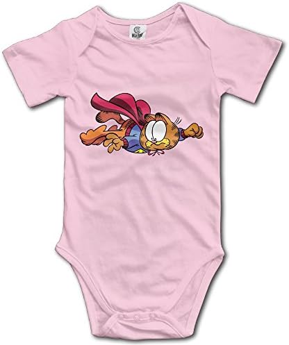 Elnory Super Cute Cat Garfield Logo Baby Unisex Climbing Clothes Pink 24 Months