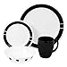 Corelle Livingware 16-Piece Dinnerware Set, Urban Black, Service for 4