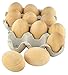 Samyo Unpainted Wooden Eggs for Easter, Spring Crafts, and Displays 2- 1/2 Inches x 1- 3/4 Inches (Pack of 12)