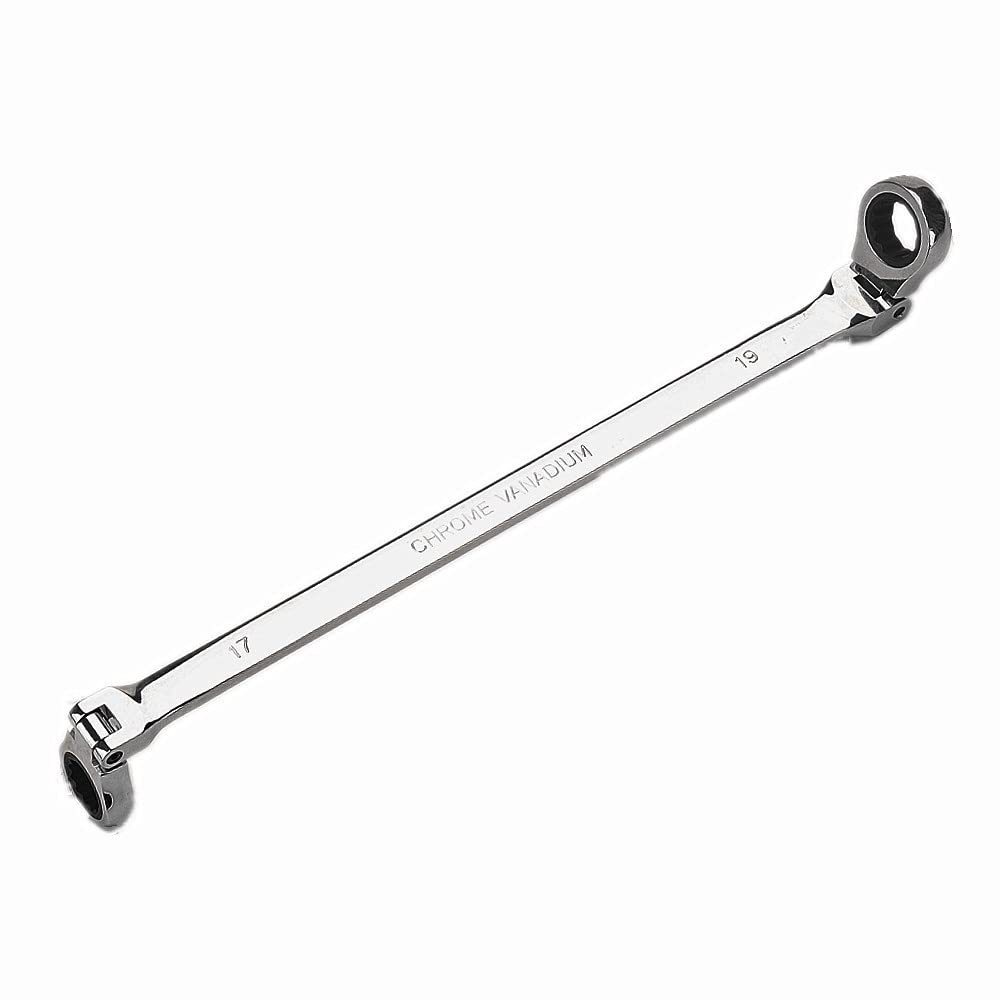 FLZOSPER Extra Long Flex-Head Double Box End Ratcheting Wrench Set, Metric … (17×19mm)