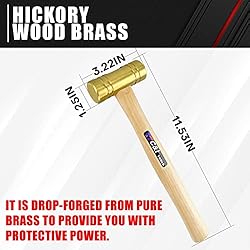 C&T 1LB Solid Brass Non-Sparking Hammer with