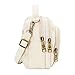 Small Canvas Embroidery Crossbody Bag Vintage Handbags and Purse Cellphone Pouch Mini Shoulder Bag Wallet Bag for Women, White Color