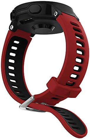 Smart Watch Replaceable Band and Frame, Sports Soft Silicone Accessory Replacement Wristband Wrist Strap for Garmin Forerunner 735XT (RD)