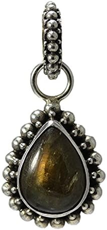 Sterling Silver Beaded Labradorite Pendant