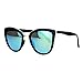 SA106 Runway Fashion Metal Bridge Trim Oversized Cat Eye Sunglasses Black Gold Yellow Mirror