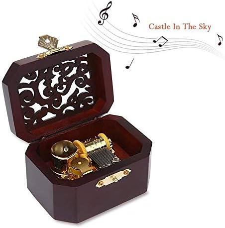 Chjmjp ルゴール 木製オルゴール ミュージカル 音楽ボックス オルゴールボックス 音楽箱 クリスマス 誕生日 バレンタイン Sky The Castal お部屋 再再販 Color Size In フリー