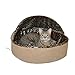 K&H Pet Products Thermo-Kitty Bed Deluxe Indoor Heated Cat Bed Tan/Leopard Large 20 Inches
