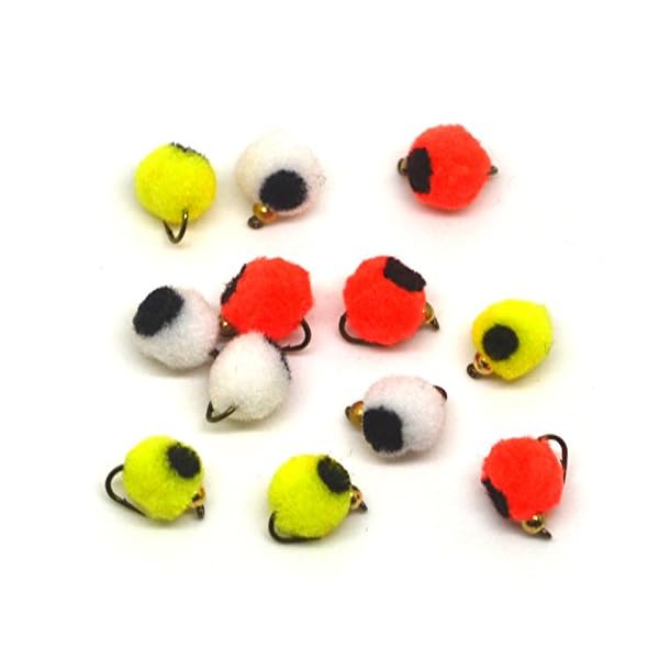12pcs-1-Dozen-Fly-Fishing-Bead-Head-Glo-Egg-Mixed-White-Yellow-Orange-NEW