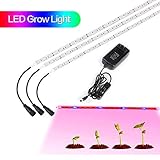 Plant Grow LED Light, SAILAWEI 3Pcs 1.6ft/ Growing Lamp Strip Light 18W, Waterproof & Flexible Soft Grow Lamp with 2A Power Switch for Indoor Greenhouse Plants , Flower Gardening Plant, Hydroponics