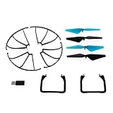 Force1 U45W Drone Spare Parts - “Crash Pack” Includes 4 Propellers 4 Propeller Guards 2 Landing Skids and USB Charger for U45 and U45W Blue Jay Wi-Fi FPV Quadcopter Drone
