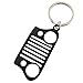 EVAPLUS Car Key Chain Keychain Key Ring for Jeep Wrangler Accessories Enthusiasts-Jeep Front Grill Design and Stainless Steel Material with 4 Colors (Black)