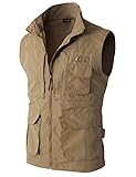 H2H Men's Kinetic Fleece Vest Vest With Multiple Pockets Beige US XL/Asia XXL (KMOV081)