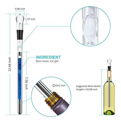 Wine Chiller, 3in1 Stainless Steel Wine Bottle Cooler Stick Rapid