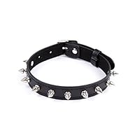 GUOYIHUA Necklace Black PU Leather Collar Chain,Women