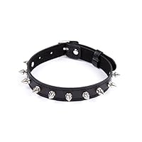 GUOYIHUA Necklace Black PU Leather Collar Chain,Women