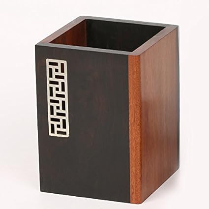 Amazon 檀木製ペン立て ペンスタンド 卓上収納 文具ケース 文房具の整理整頓におすすめ 就職ギフト祝い プレゼント ペン立て 文房具 オフィス用品