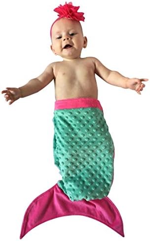 Baby BooBear Original, Mermaid Tail Fushia Pink & Teal Green Minky Dot for Babies and Toddlers Unisex
