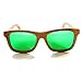 RawWood Originals Natural/Green Polarized Bamboo Wood Sunglasses 100% Floating Shades