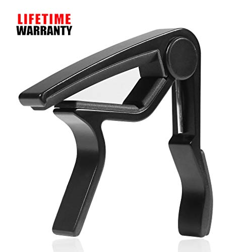 WINGO Quick-Change capo for Acoustic and Electric Guitars with 5 Picks for Free, Black