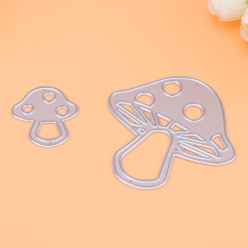 Whitelotous Cutting Dies Cut Dies Stencil Metal Template Mould for DIY Scrapbook Album Paper Card (2 pcs Mushrooms)