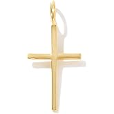 Gelin 14K Real Yellow Gold Mini Cross Charm Pendant