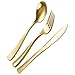 200 Piece Plastic Silverware Set | Gold Cutlery | Disposable Flatware | 100 Forks 50 Spoons 50 Knives (50 Guests) Gold by Bloomingoods