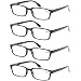 READING GLASSES 4 Pack Spring Hinge Comfort Readers Plastic Includes Sun Readers (4 Pack Black, 3.00) primary
