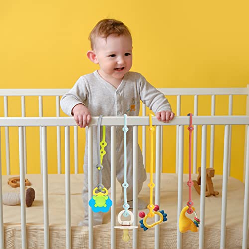 SMAutoLife Toy Safety Straps 5PK Stretchable Silicone Pacifier Clips