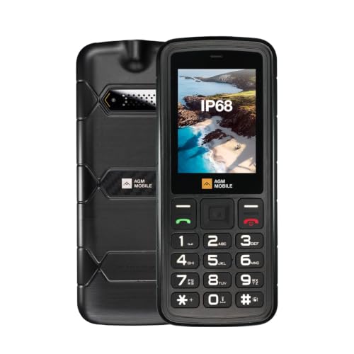 AGM M9 2G Téléphone Portable Robuste, Étanche IP68 Et IP69K, Grandes Touches, Police De Caractères Large, Numérotation Abrégée, 3 Emplacements pour Cartes, Radio FM, Lampe Torche, Batterie 1000 MAh