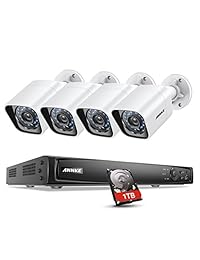 ANNKE 1080P POE Securuty Camera System, 4ch Network Video Recorder with 1TB HDD and (4) Full HD 2MP (1080x1920) Surveillance Bullet IP Cameras, IP66 Weatherproof, 100ft Night Vision, Motion Detection
