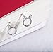 Cat Stud Earrings Sterling Silver Tiny Small Cute cat Earrings Cubic Zirconia Earrings for Women (Silver)
