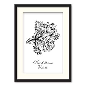 Black Paper Framed Canvas Wall Art for Living Room, Bedroom Abstract Branch and Leaves Canvas Prints for Home Decoration Ready to Hanging - 23x31 inches