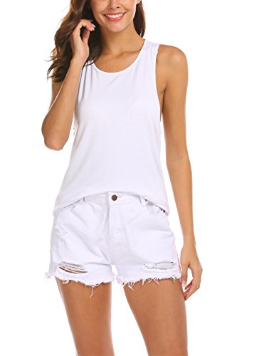 Locryz Womens Long Active Tank Tops Sleeveless Criss Back Workout Shirt