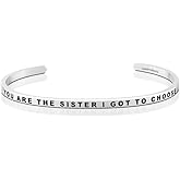 MantraBand Bracelets - Inspirational Engraved Adjustable Mantra Band Cuff Bracelet - Silver color - Gifts for Women…