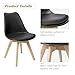 Furmax Mid Century Modern DSW Dining Chair Upholstered Side Chair with Beech Wood Legs and Soft Padded Shell Tulip Chair for Dining Room Living Room Bedroom Kitchen Set of 4 (Black)
