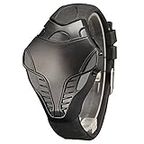 LED Watch Digital Fashion Cobra Men's Watch Silicone Iron Man Triangle Dial Sports Wristwatches (Black)