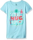 Trolls Girls' Little Girls' Movie Smile Hug Repeat Short Sleeve T-Shirt, Cancun, LARGE/6X