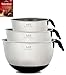 Stainless Steel Mixing Bowls for Kitchen, Cooking and Baking. 1QT, 2.5QT, 4.5QT, Black Handle & Spout, Free Ebook